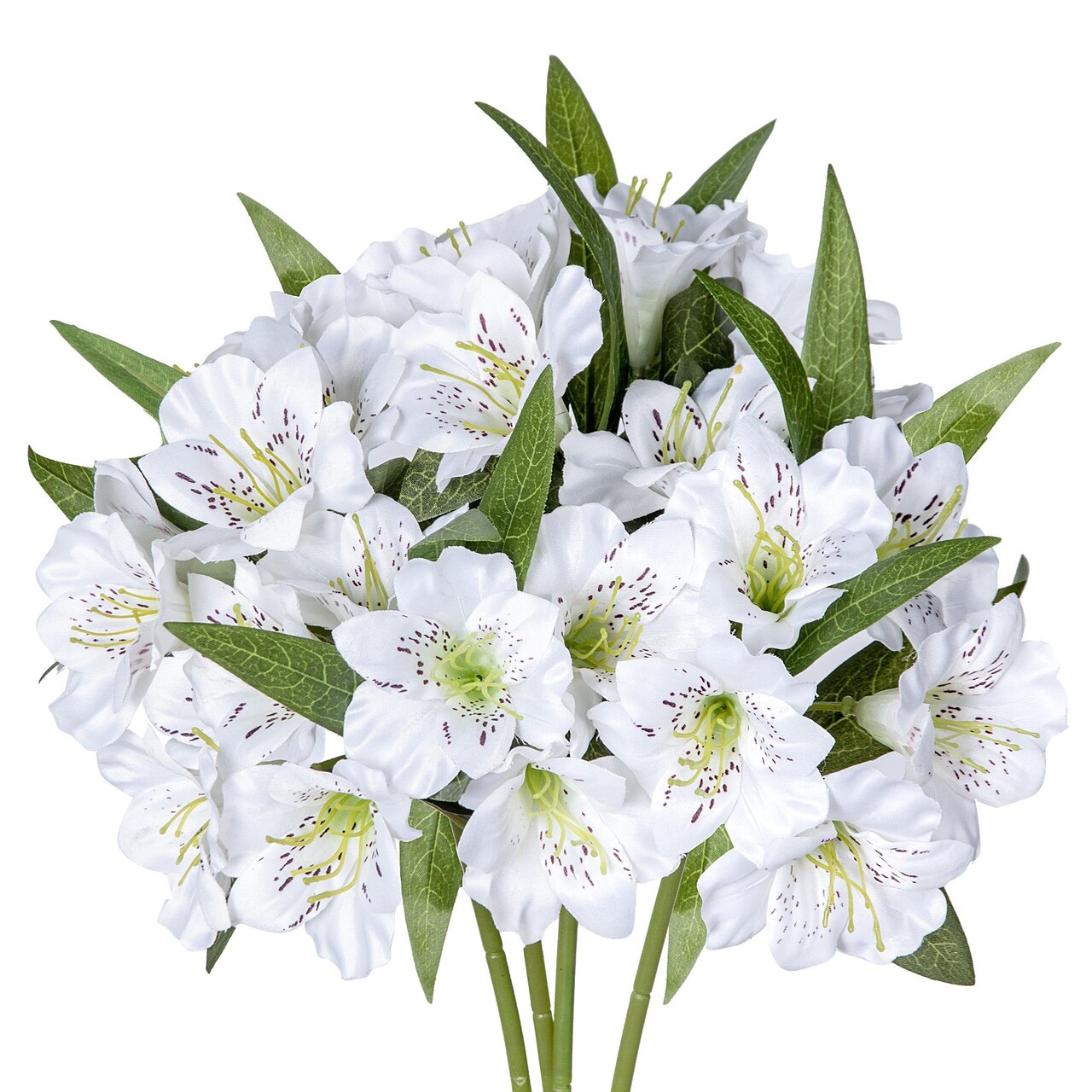 Alstroemeria Artificial Flowers Bulk Peruvian Lily Faux Bouquet 18” Long Stems Silk Petals Wedding Decoration Mothers Day Gift, 4pcs